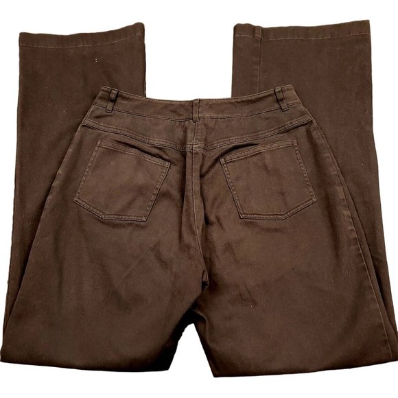 St. John Sport Womens 6 Pants Vintage Brown Denim High Rise Wide Leg Excellent - Picture 3 of 11